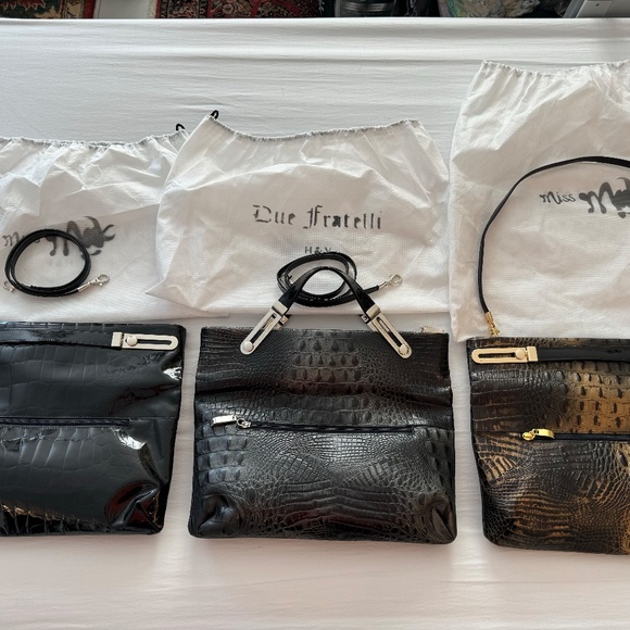 Due Fratelli Alligator leather clutch. Patent Leather evening Bag. - Picture 9 of 9